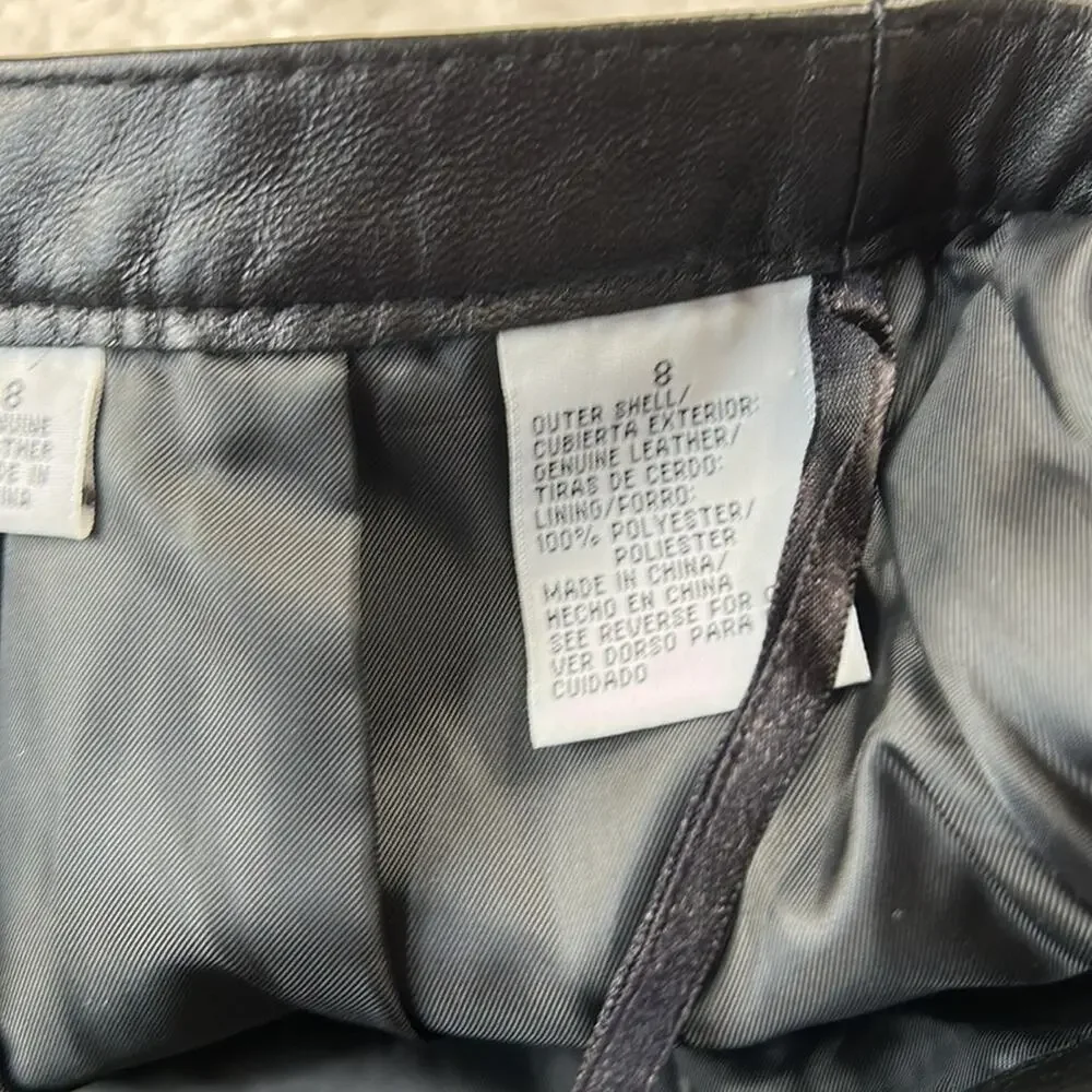 Jaclyn Smith classic black leather pencil‎ skirt, size 8